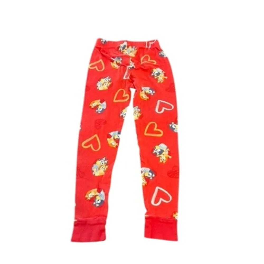 Bluey Bingo‎ Red Heart Cotton Pajama Set Long Sleeve Pants Size 6 RN 87652